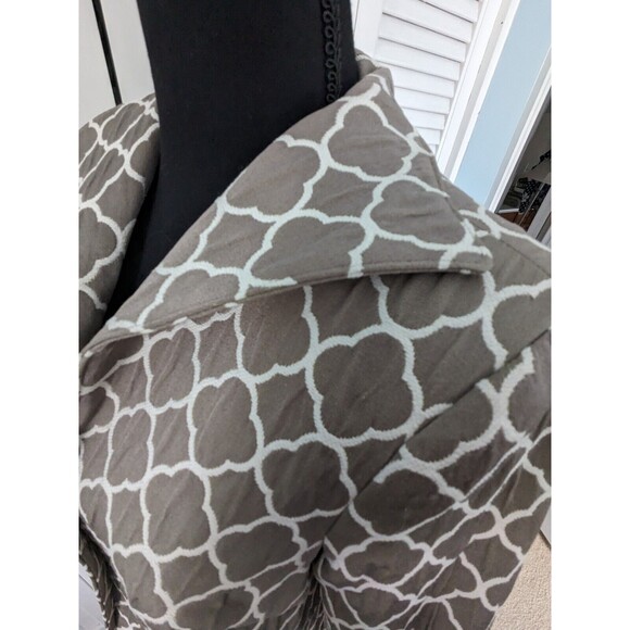 3 Sisters Jacket Coat S(4-6) Open Front Dressy USA Made Geometric Taupe Brown - Picture 4 of 15